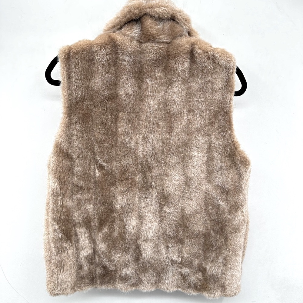 Y2K FAUX FUR M Zip bohemian neutral shabby chic woman no brand trending vest - Picture 2 of 10